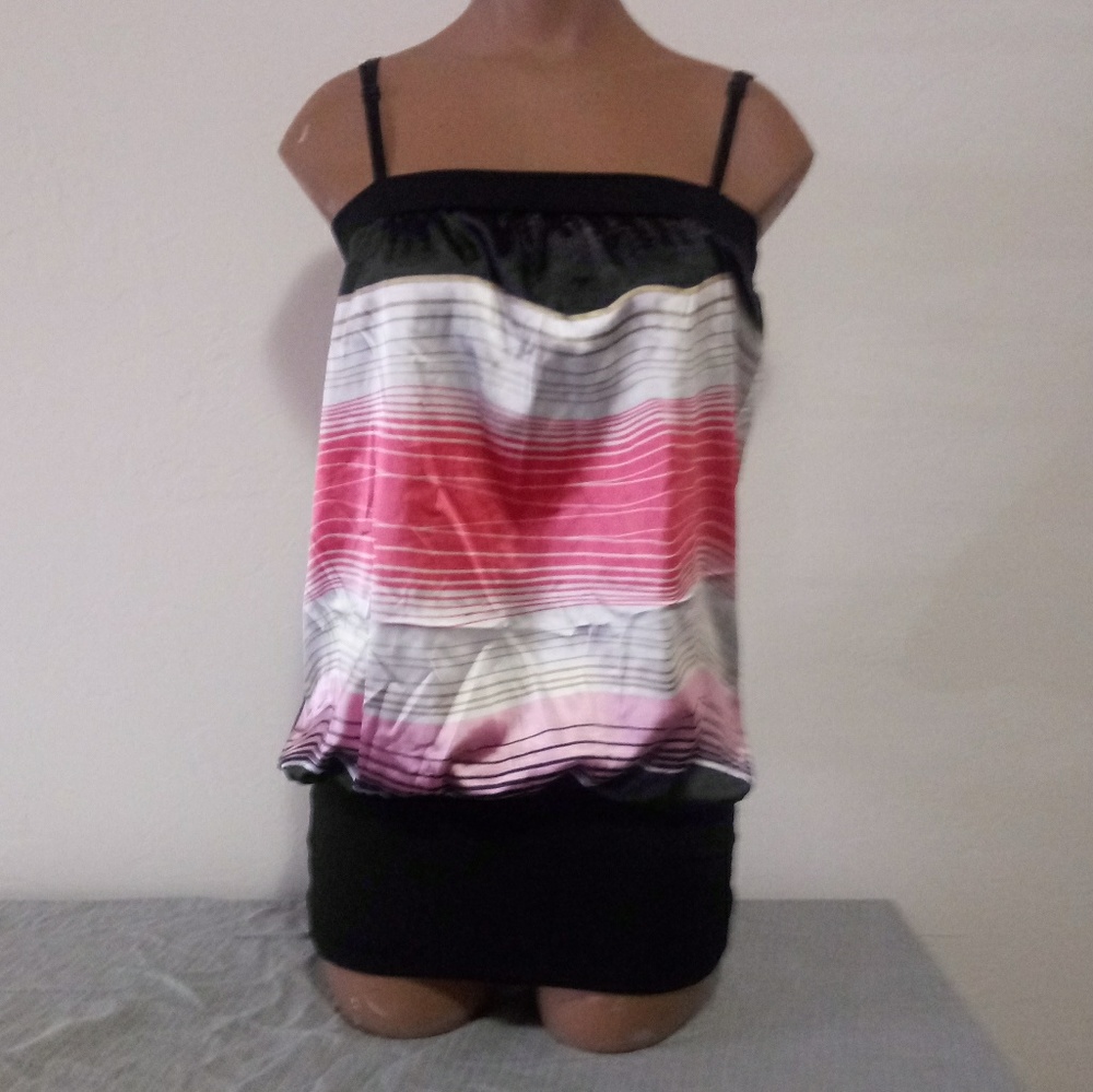 Silky spaghetti strap blouse/mini dress